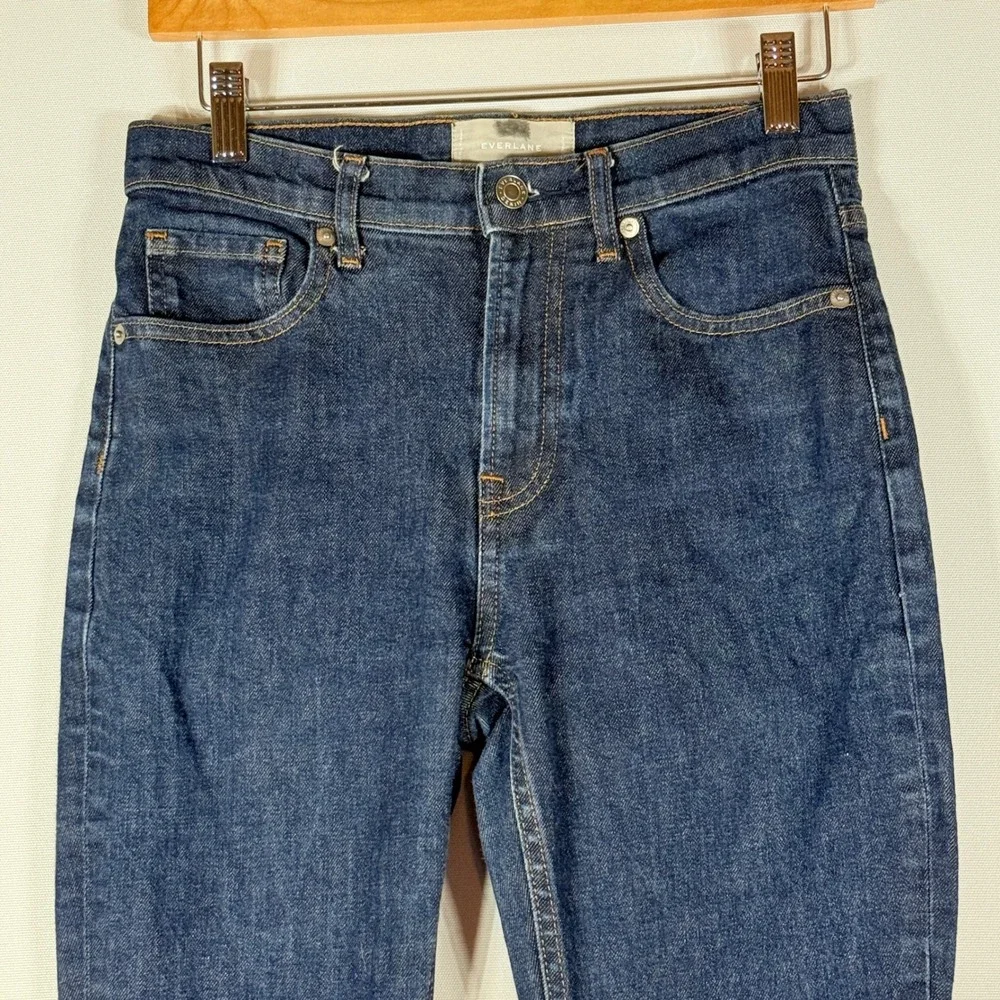 Everlane Denim Jeans Women 27 Straight Leg Blue Mid Rise Dark Wash Preppy Casual